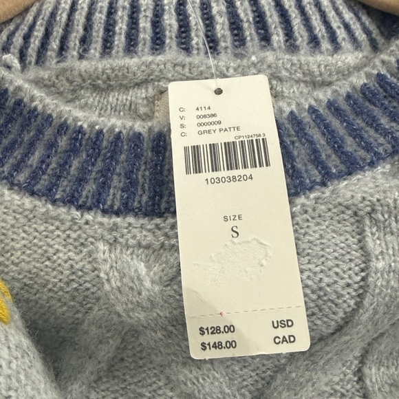 Anthropologie PILCRO Grey Patte & Navy House & Sun sweater size small NWT - Picture 6 of 6